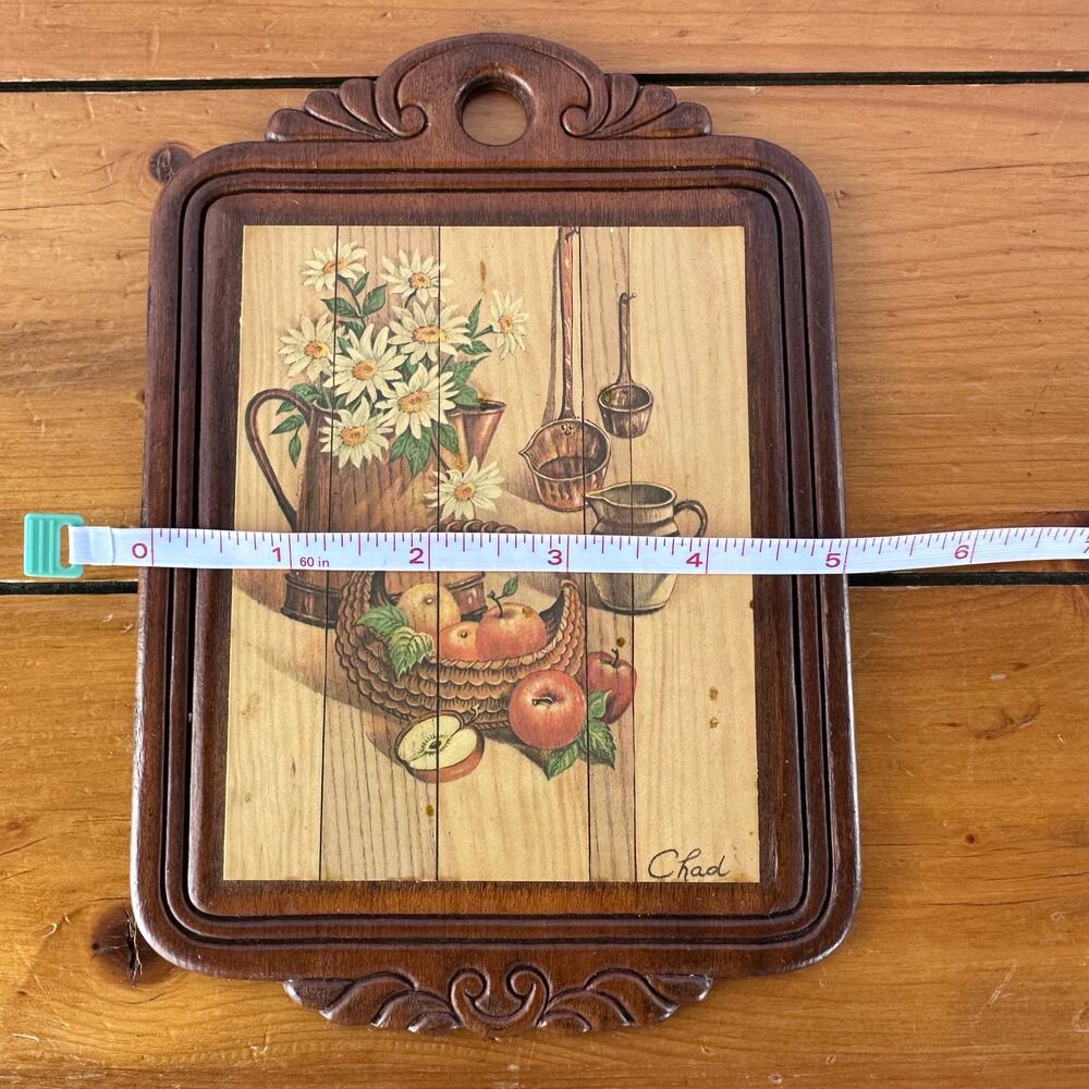 3 Vintage Wood Mounted Lithograph Kitchen Plaques Cottagecore Granny Country 5x7 - Picture 8 of 8